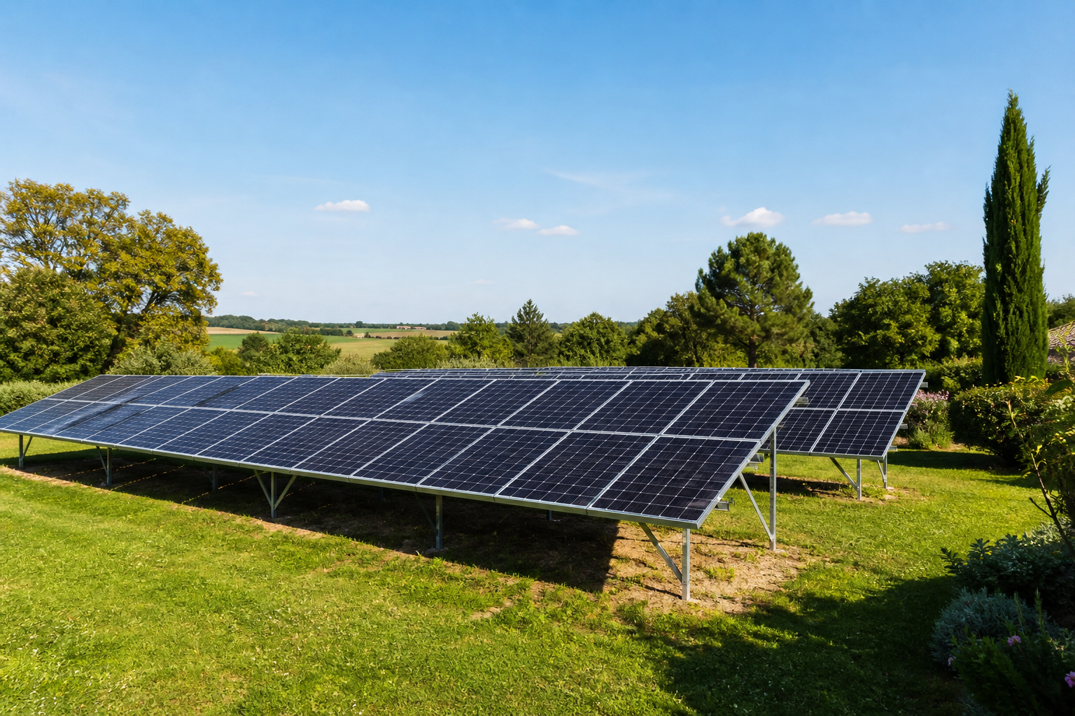 Panneaux solaires installés au sol