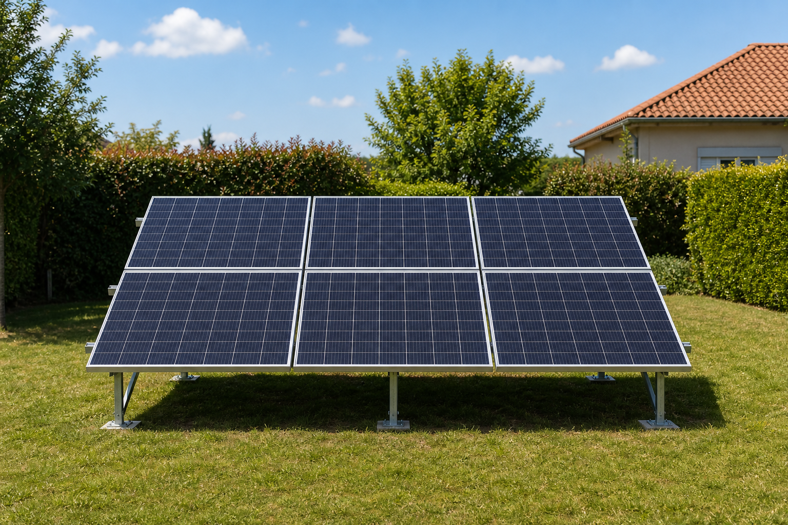 Chantier solaire au sol offre 3 kW avec 6 panneaux