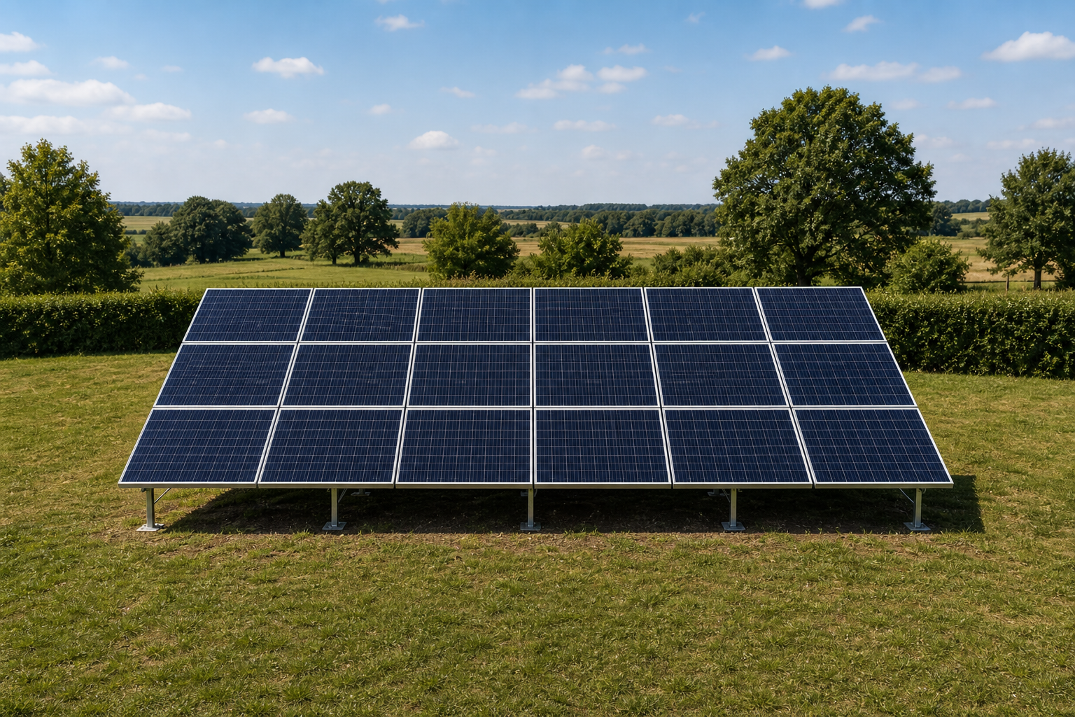 Installation solaire au sol offre 9 kW avec 18 panneaux